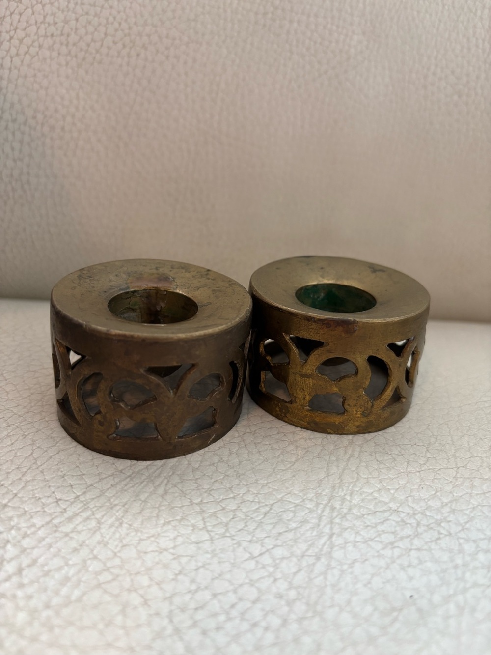 Antique-Style Brass Candle Holders - Brass Finish